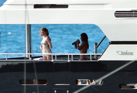 Busty Lily Cole Diving Topless From A Yacht In St Barts Porn Pictures