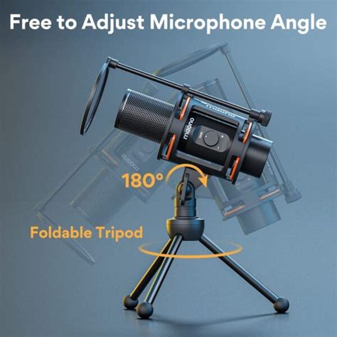 MAONO AU-PM471TS Condenser USB Microphone for PC, with Metal Pop Filter ...