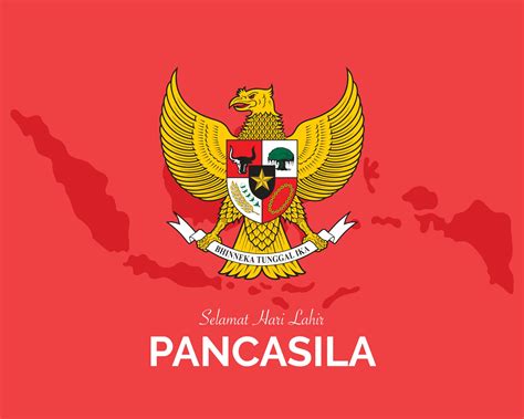 simple pancasila day  indonesia map  vector art  vecteezy