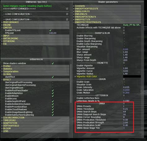 Is There A Guide To Use That Helps With The Smaa Settings In Enbseries