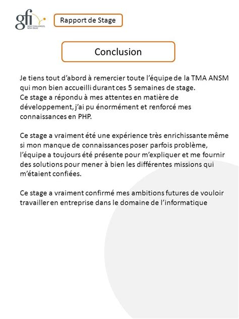 Rapport De Stage Informatique Exemple