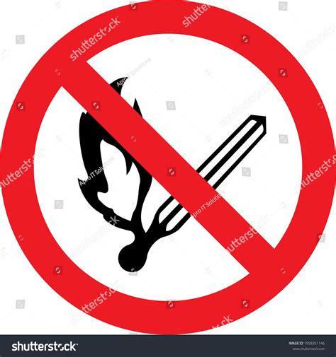 Red Sign Board No Naked Flames Stock Vector Royalty Free Shutterstock