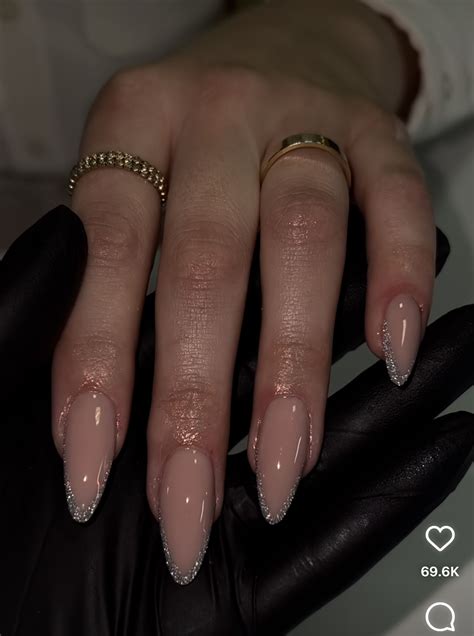 Nude Stiletto Nails With Glitter Artofit