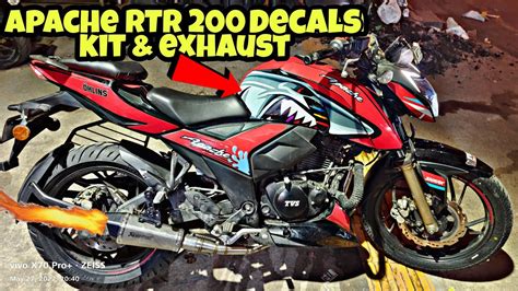 Tvs Apache Rtr 200 Decals Kit Modification Apache Rtr 200 Exhaust Modified 🔥🔥 Apache