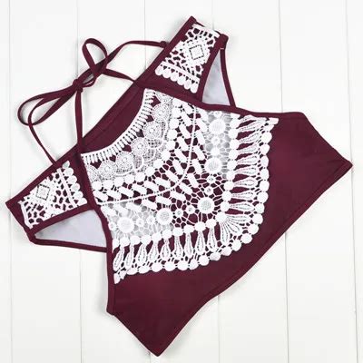 High Neck Women Mesh Bikinis Swimsuits Mesh Sexy Push Up Halter Bikini Set Swimwear Female