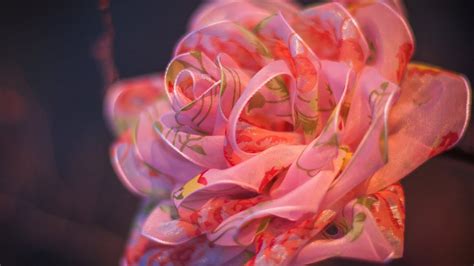 DIY: Rose organza / Роза из органзы (цветы из ткани) - YouTube