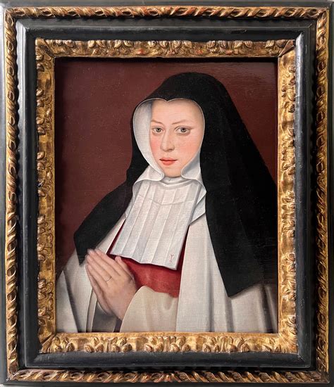 Unknown 16th Century Flemish Old Master Painting Of A Nun For Sale At