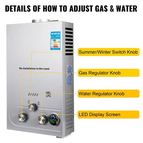 18l Natural Boiler Instant Gaz Propane Tankless Lpg Lng Geyser Gas