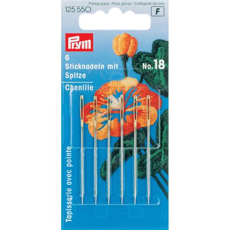 Иглы для шитья ручные "PRYM" 125550 для вышивания острые №18 6 шт ...
