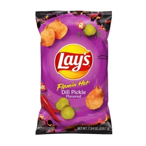 Flamin Hot Dill Pickle Flavored Potato Chips By Lay S At Fleet Farm