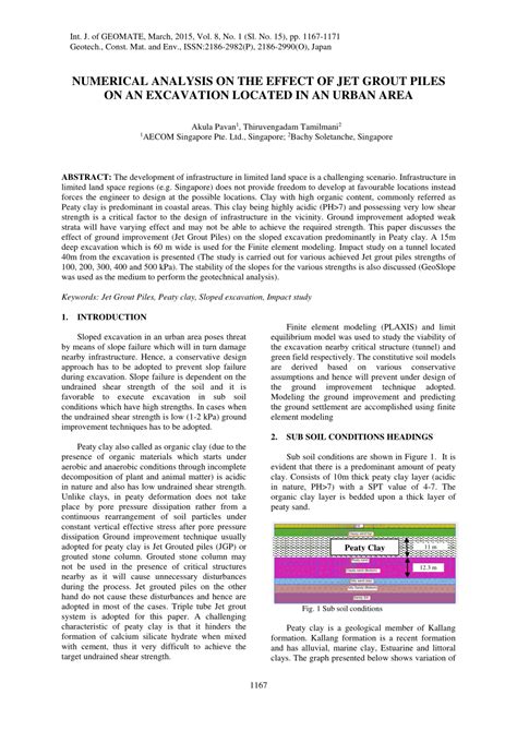 Pdf Numerical Analysis On The Effect Of Jet Grout Piles On An