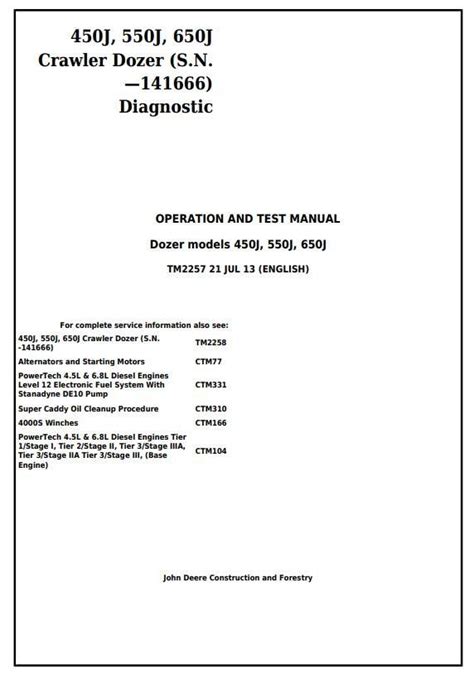 Tm John Deere J J J Crawler Dozer S N Before