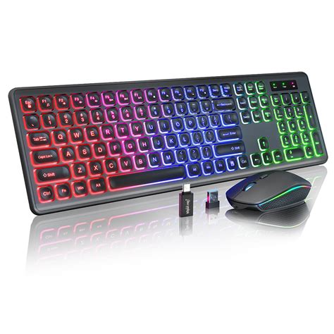Wireless Keyboard and Mouse Combo - RGB Backlit