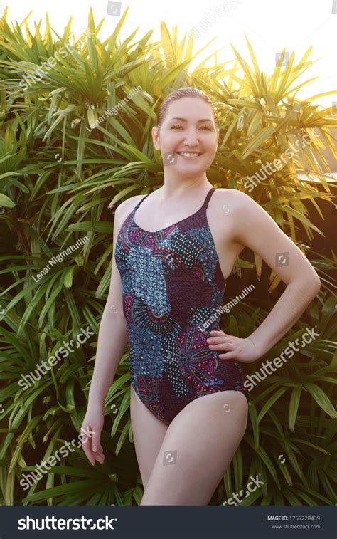 Sexy Brunette Girl Swimwear Stand Outdoor Stock Photo Shutterstock