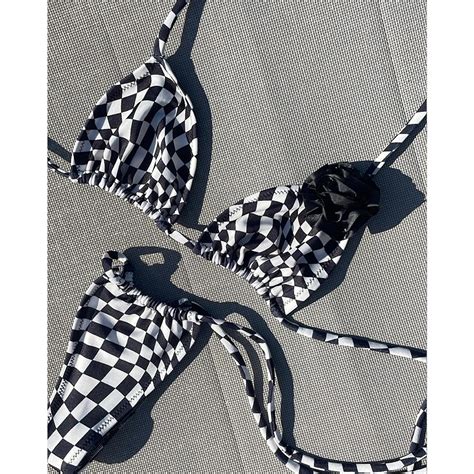 Micro Bikini Push Up Women Swimsuits 2023 Sexy Female Swimwear Checkerboard Brazilian Bikini Set