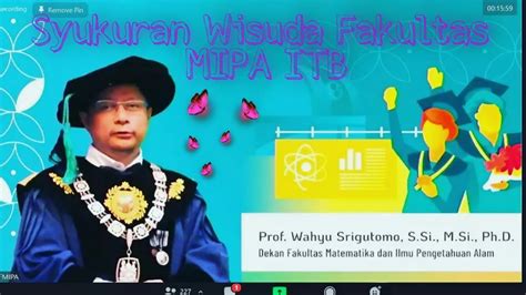 Wisuda Fakultas Mipa Itb Juli 2021 Youtube