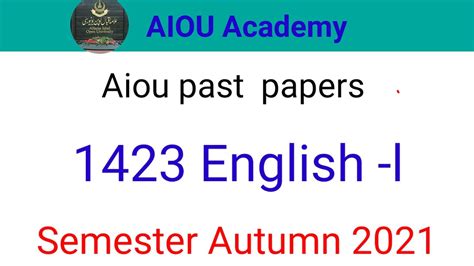 Past Papers Aiou Past Papers For Course Code