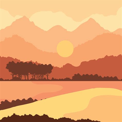 savanna sunset landscape 11375497 Vector Art at Vecteezy