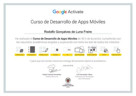 Certificado Google Actívate - Desenvolvimento Apps Móveis ...