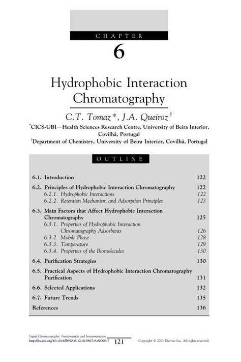 PDF Liquid Chromatography Hydrophobic Interaction Chromatography