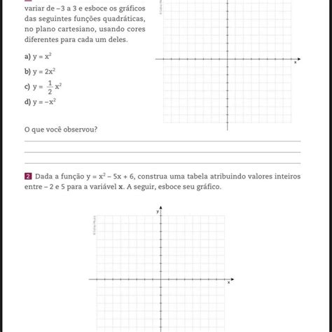 1 Construa Tabelas Fazendo O X Variar De 3 A 3 E Esboce Os Gráficos