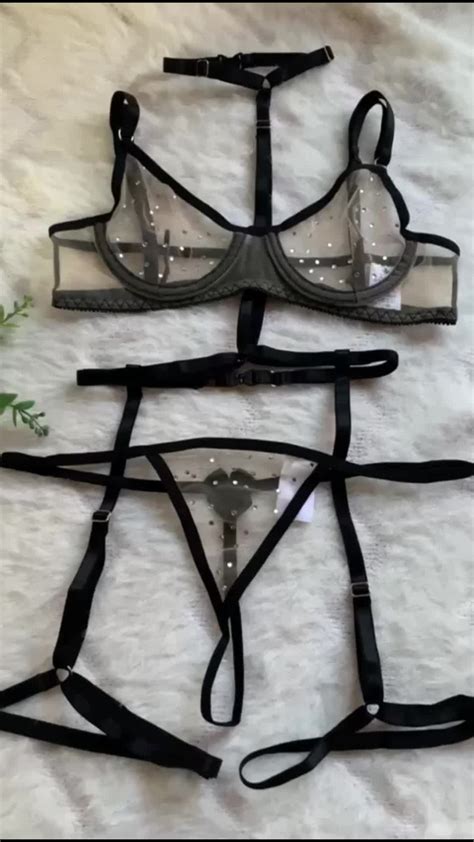 Conjunto Lingerie Cinta Liga Corpo Inteiro Sexy Fio Dental Parcelamento Sem Juros