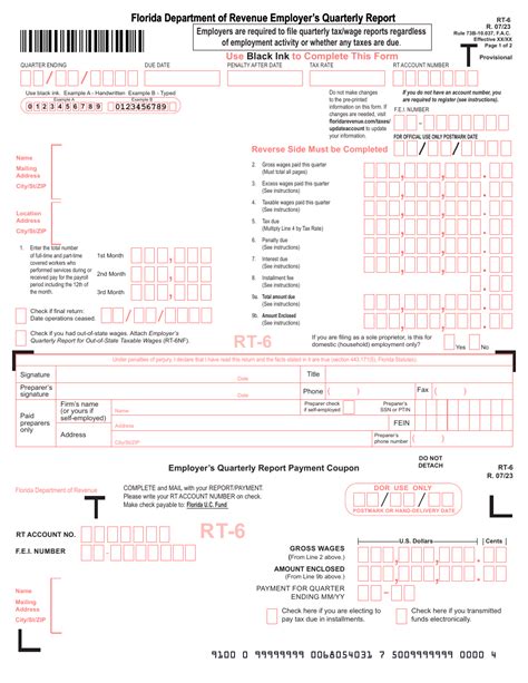 Form Rt 6 Download Printable Pdf Or Fill Online Employers Quarterly Report Florida 2015 — 2025