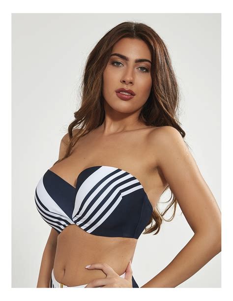 Reggiseno Bikini Costume Da Bagno Taglie Forti Senza Spalline Balconcino Krisline Blue Mare