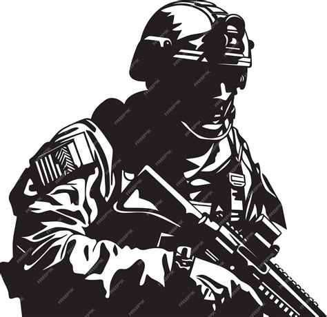 Commando Guardian Elegant Vector Soldier with Gun Logo Strategic