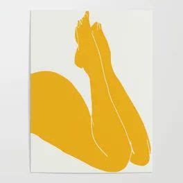 Nude In Yellow Poster Posters Art Prints Poster Human Anatomy Drawing