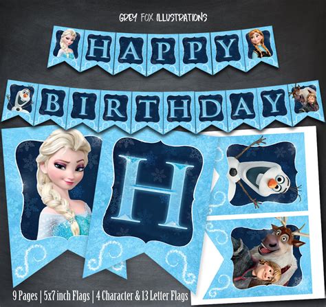 Frozen Happy Birthday Banner Printable