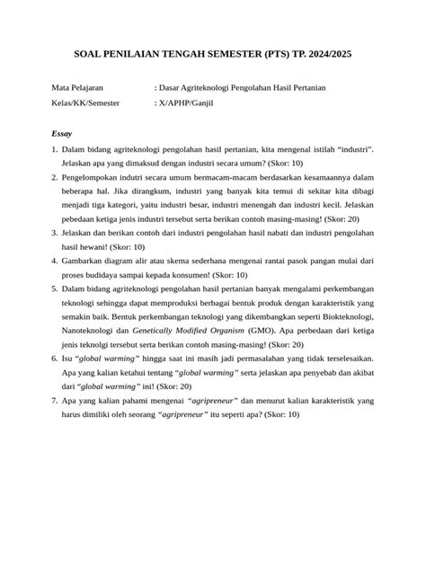 Soal Pts Dasar Aphp X Aphp Tp 2024 2025 Pdf