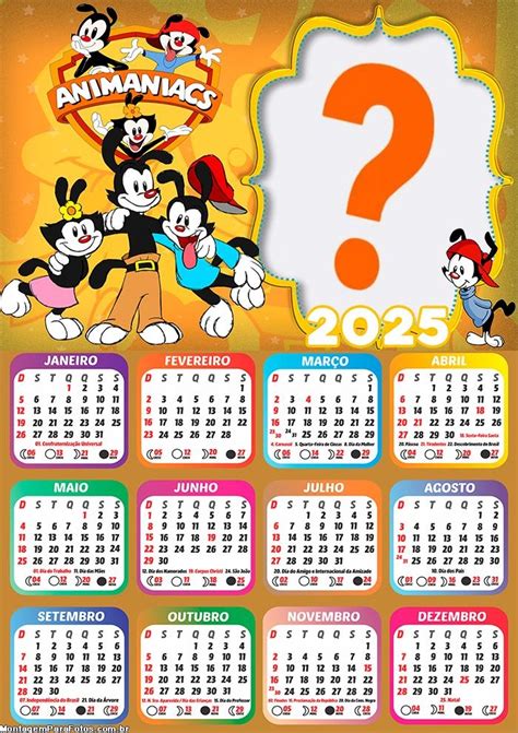 Calendário 2025 Animaniacs Colagem Online Grátis Colagem De Foto