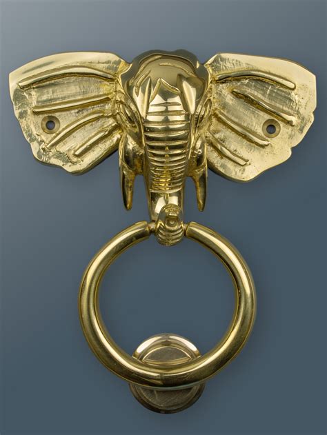 Brass Elephant Door Knocker Brass Finish Etsy
