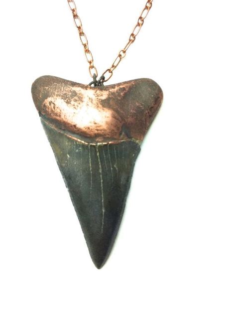 Large Shark S Tooth Pendant Electroformed Copper Shark Tooth Megalodon