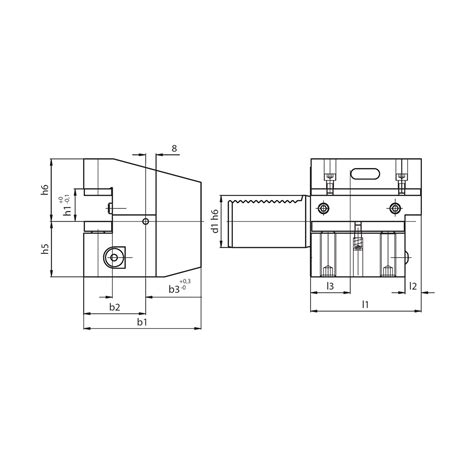 VDI40 Axial Turning Tool Holder, Left Hand Upside Down - Type C4