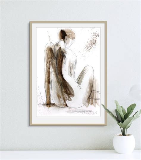 Nude Wall Art Nude Woman Print Female Wall Art Charcoal Etsy