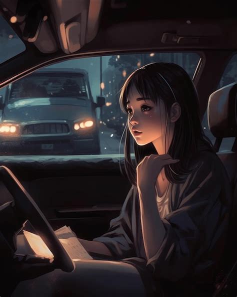 Premium AI Image A Girl In A Car Looking Out The Window