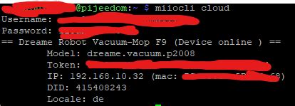 Bug TimeOut Dreame F9, works intermittently · Issue #1750 · rytilahti ...