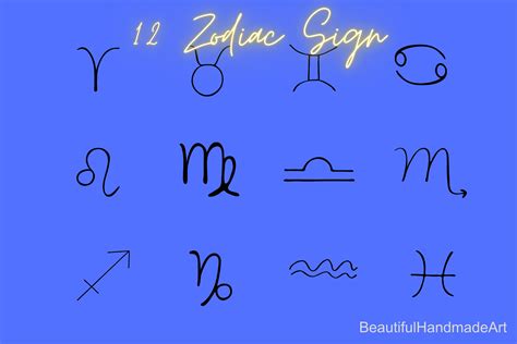 12 Zodiac Sign Svg Black Hand Drawn Graphic by BeautifulHandmadeArt