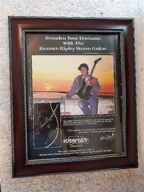 1984 Kramer Guitars Color Promotional Ad Framed Eddie Van Reverb