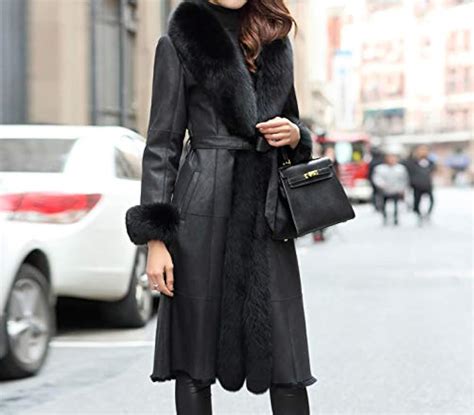 Leather Fur Coat Womens Hot Sale