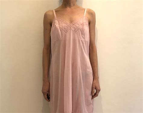 S Sheer Nylon Slip With Lace Bodice And Pleated Ruffled Hem Vintage Italian Lingerie Etsy