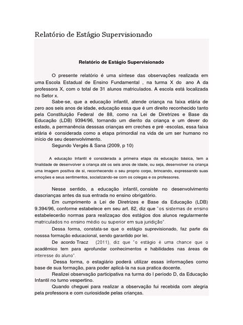 Estagio Supervisionado Relatorio - Relatório De Estágio Supervisionado Pronto – TNAG