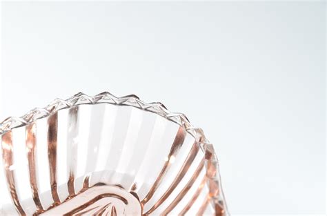 Vintage Pink Glass Small Triangle Dish Trinket Dish Etsy