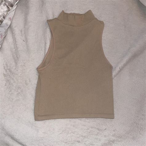 Zara Nude Turtle Neck Top Size Xs Perf Condition Depop