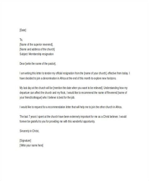 Church Resignation Letter Template 13 Word Pdf Document Download Free And Premium Templates