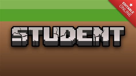 Student Minecraft D Text Effect Generator