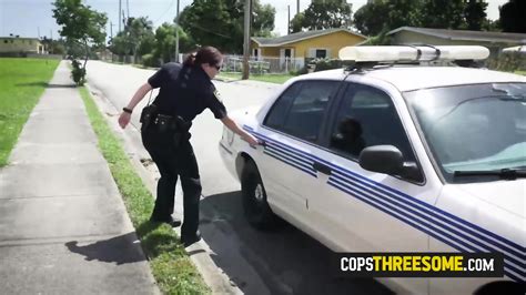 Milf Cop Takes Criminals Cock While The Other Rubs Her Cunt