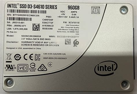SSDSC2KG960G8 – Intel 960GB SSD SATA 2.5″ HDD – Disk Drive Finder